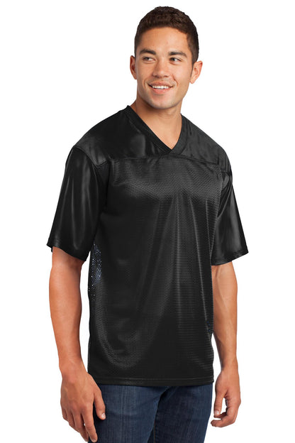 Black Sport-Tek PosiCharge Replica Jersey. ST307 plain