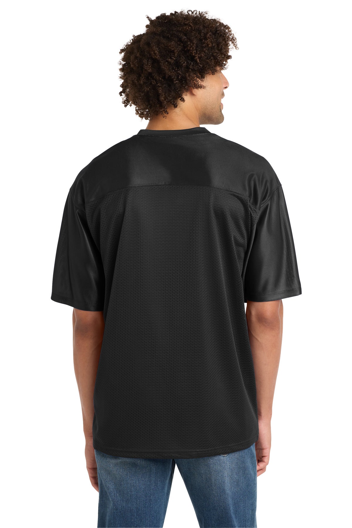 Black Sport-Tek PosiCharge Replica Jersey. ST307 plain