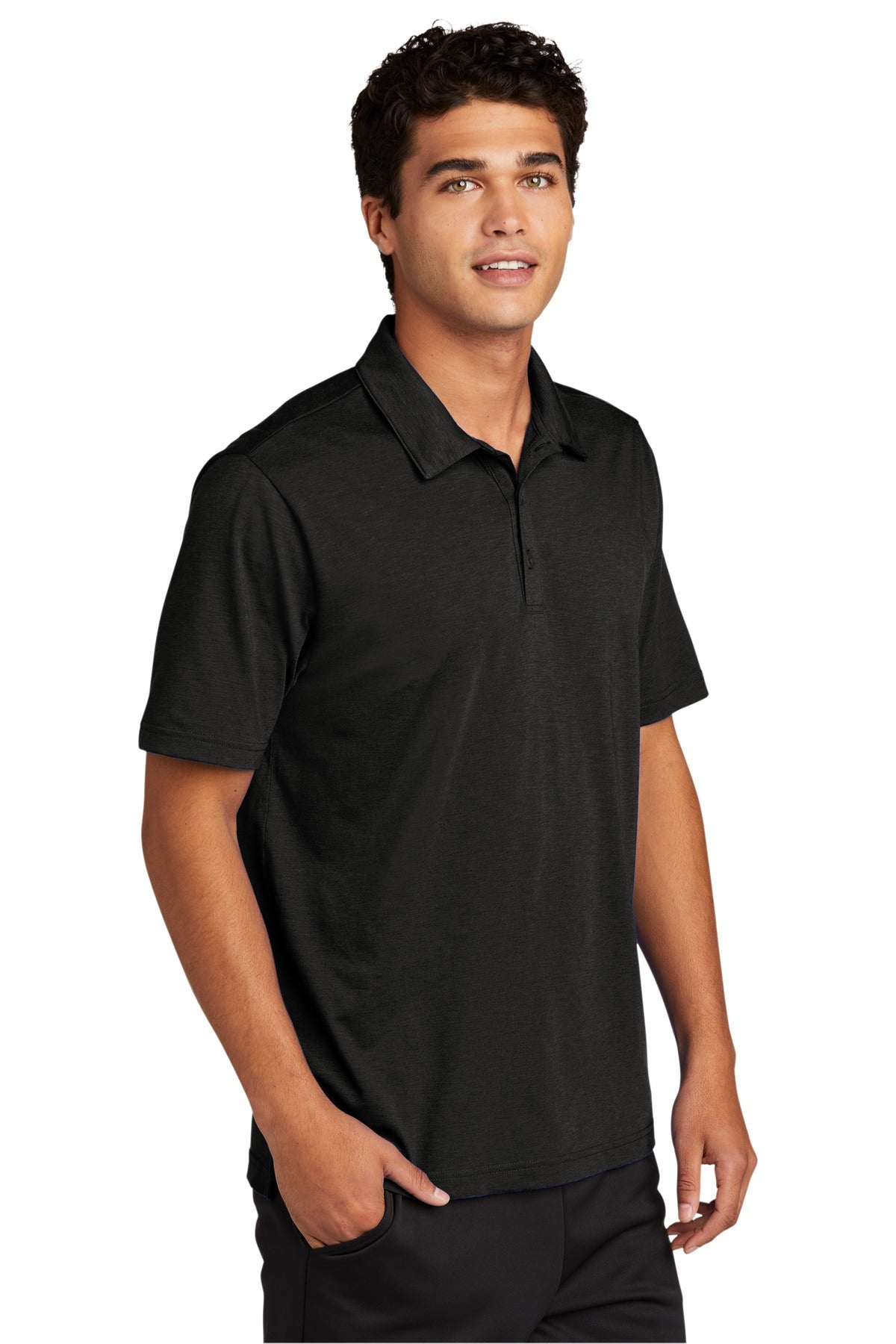 Black Sport-Tek PosiCharge Strive Polo ST530 plain