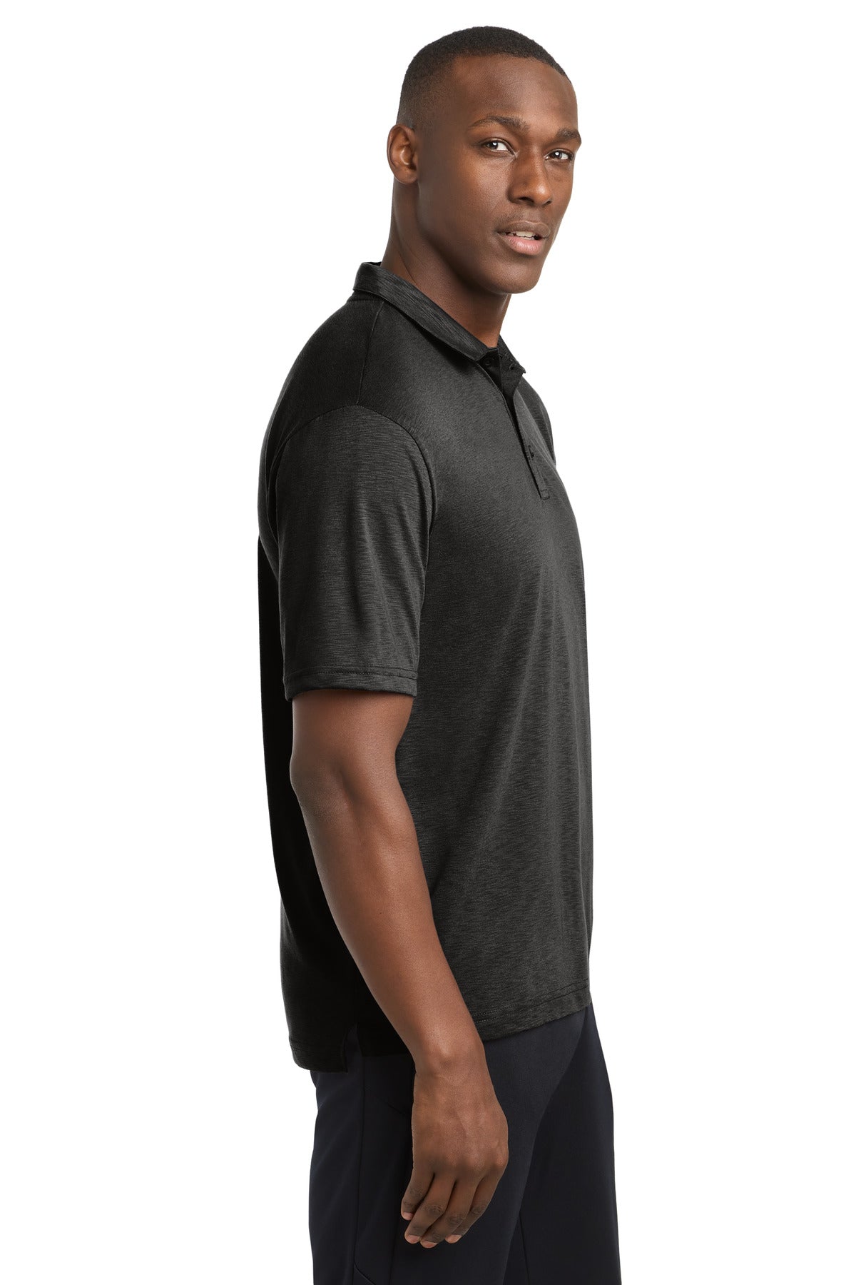Black Sport-Tek PosiCharge Strive Polo ST530 plain