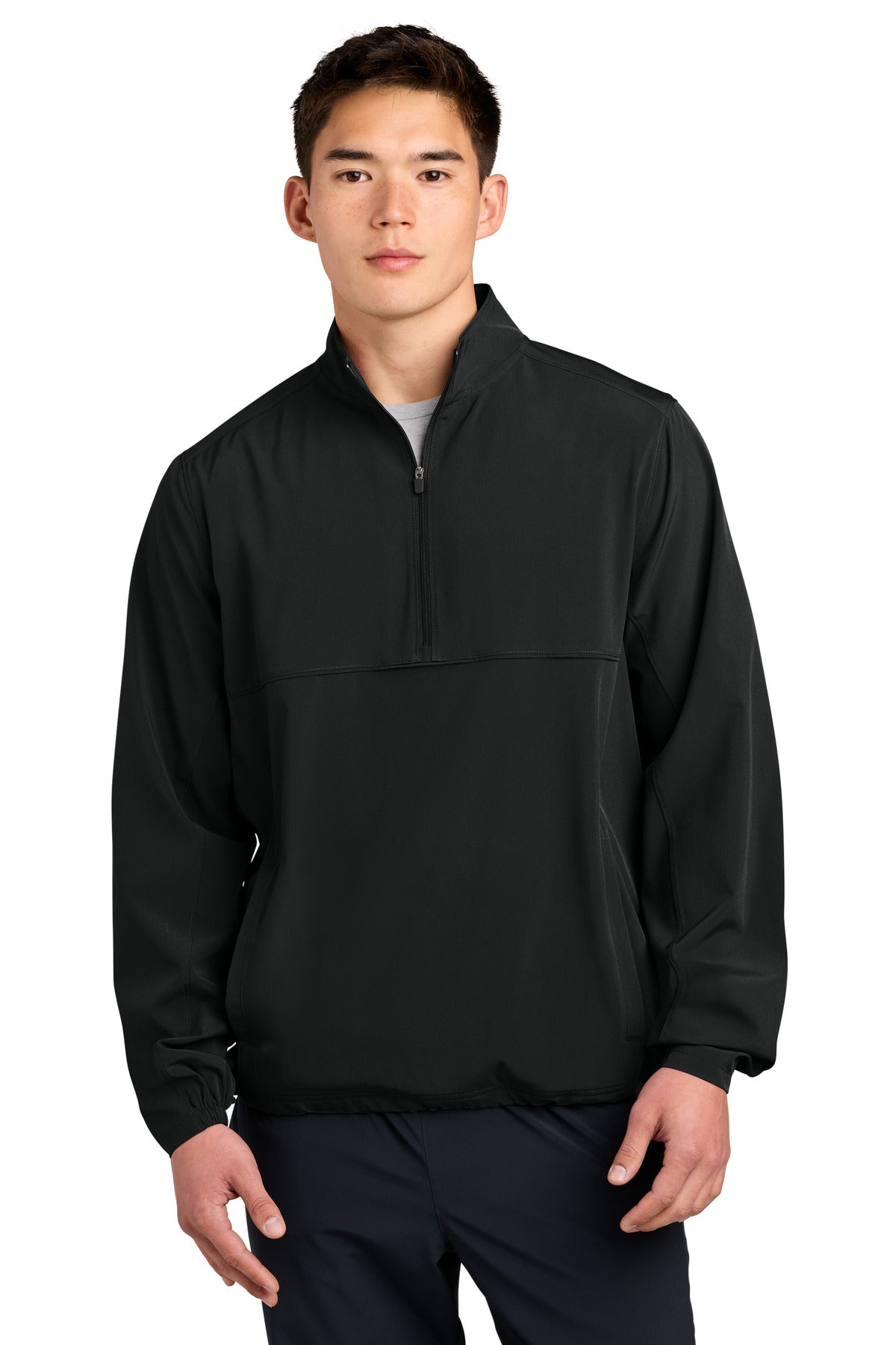 Black Sport-Tek Repeat 1/2-Zip JST481 plain