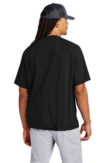 Black Sport-Tek Repeat 1/2-Zip Short Sleeve Jacket JST489 plain