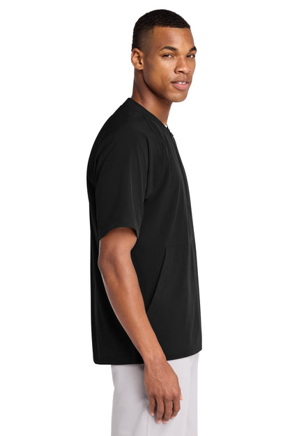 Black Sport-Tek Repeat 1/2-Zip Short Sleeve Jacket JST489