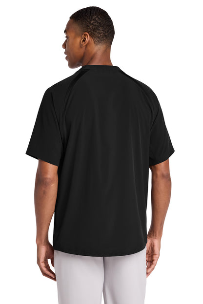 Black Sport-Tek Repeat 1/2-Zip Short Sleeve Jacket JST489