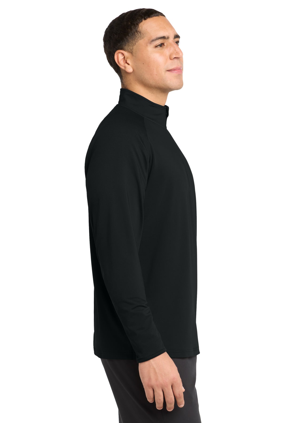 Black Sport-Tek Sport-Wick Stretch 1/4-Zip Pullover. ST850 plain