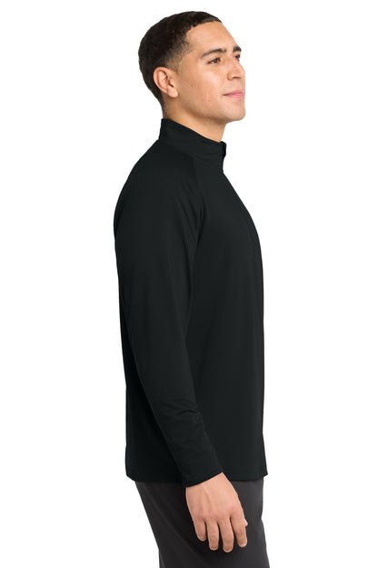 Black Sport-Tek Sport-Wick Stretch 1/4-Zip Pullover. ST850 plain