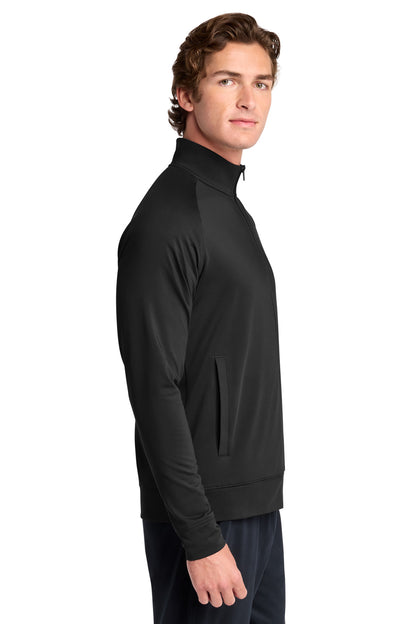 Black Sport-Tek Sport-Wick Stretch Full-Zip Cadet Jacket ST857