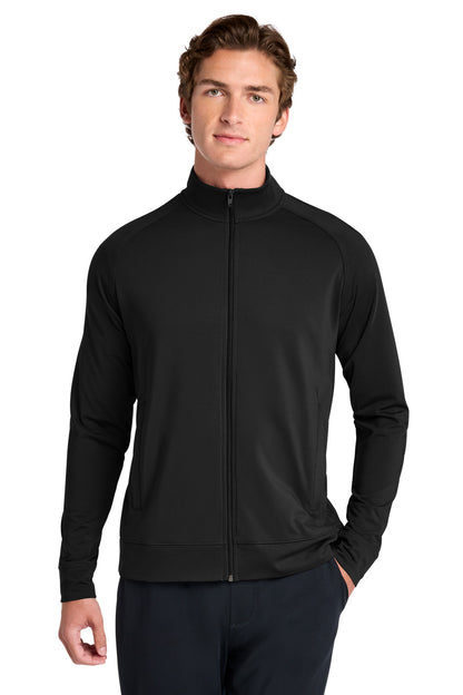 Black Sport-Tek Sport-Wick Stretch Full-Zip Cadet Jacket ST857