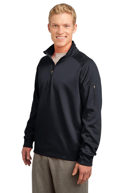 Black Sport-Tek Tech Fleece 1/4-Zip Pullover. F247 plain