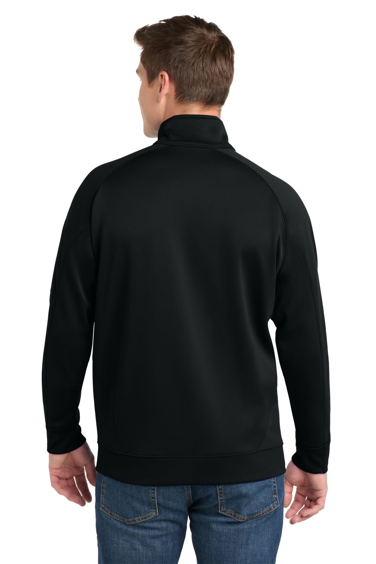 Black Sport-Tek Tech Fleece 1/4-Zip Pullover. F247 plain