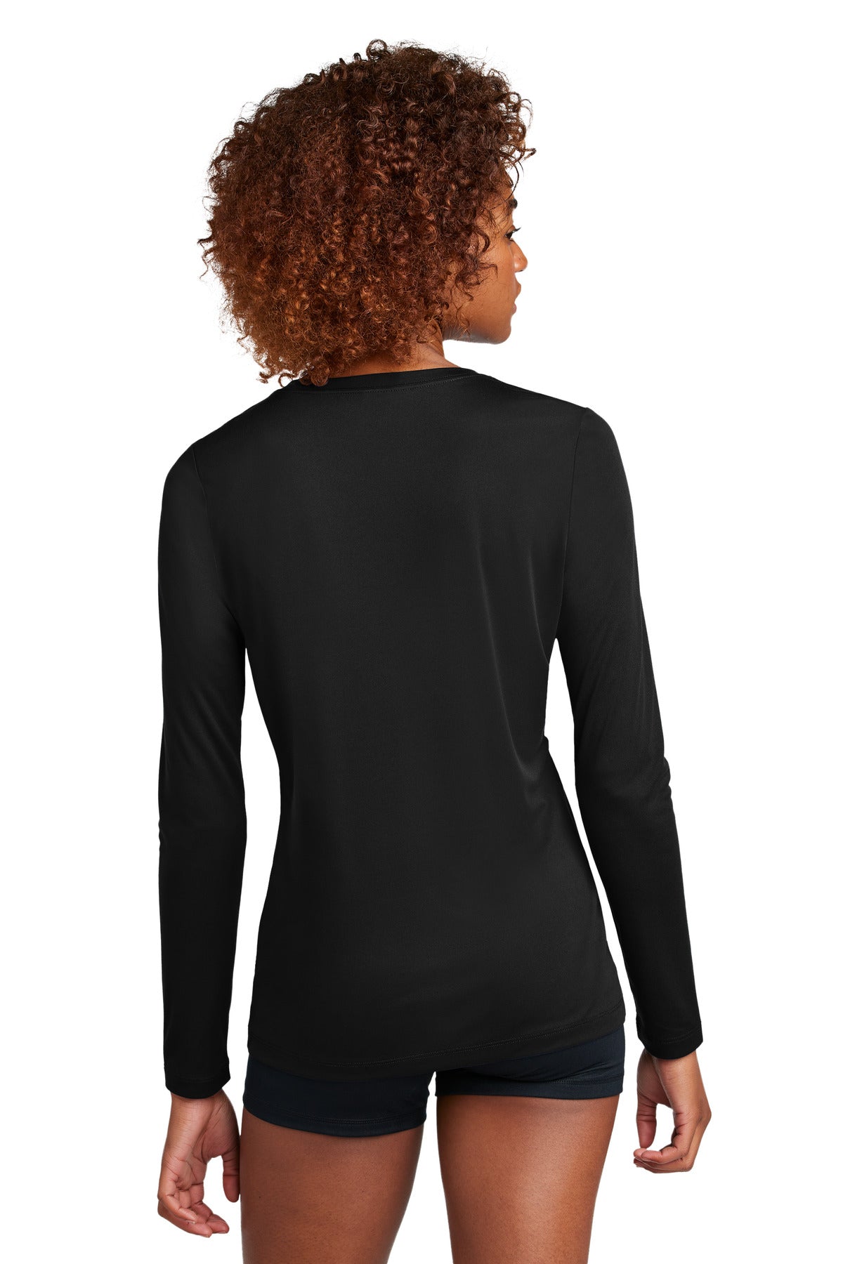 Black Sport-Tek Women's Posi-UV Pro Long Sleeve LST420LS plain