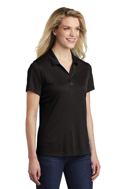 Black Sport-Tek Women's PosiCharge Competitor Polo. LST550 plain