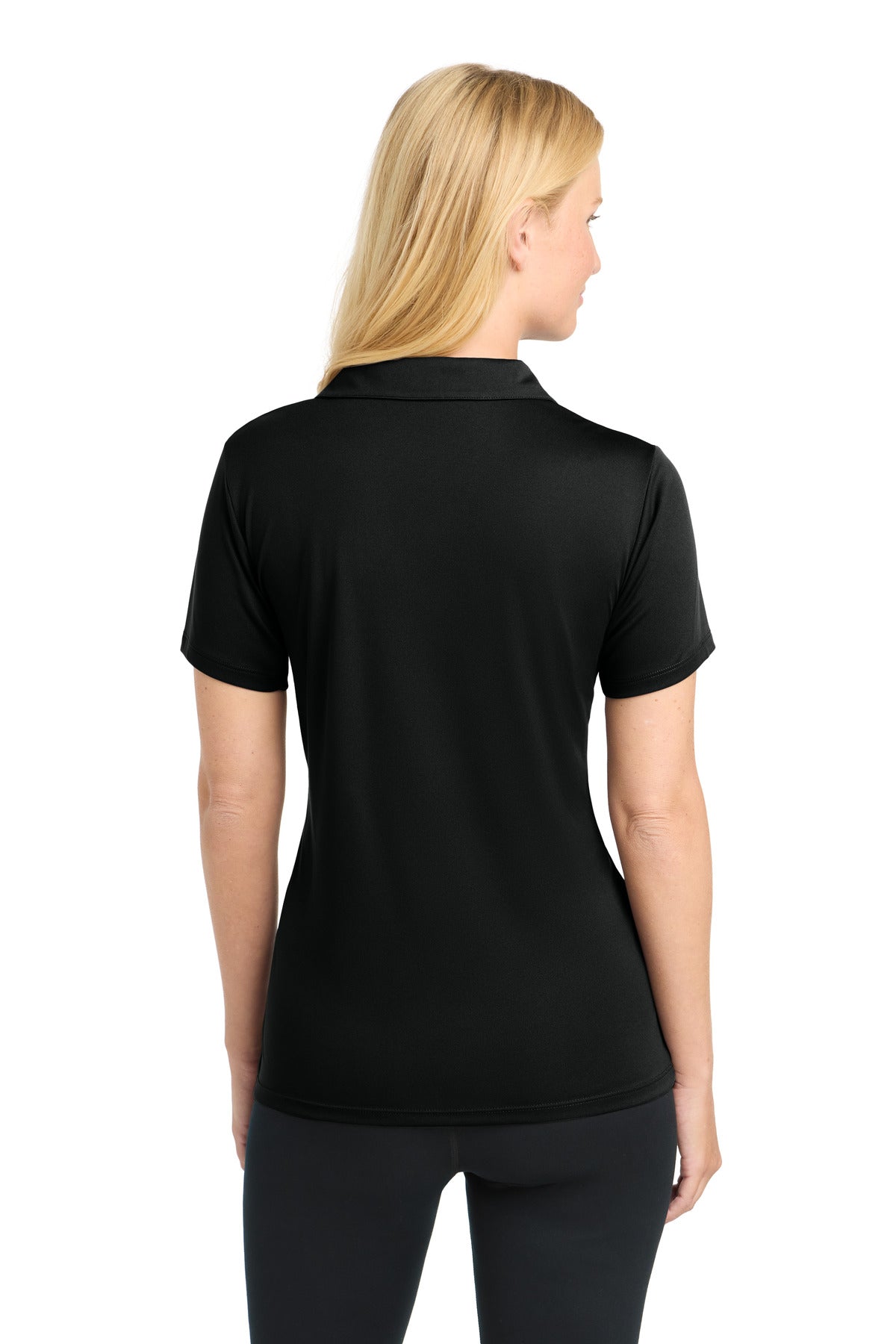 Black Sport-Tek Women's PosiCharge Competitor Polo. LST550 plain