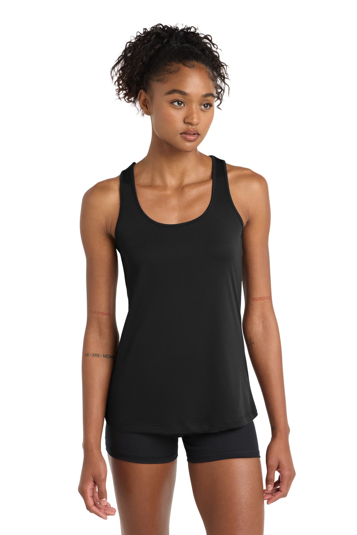 Black Sport-Tek Women's PosiCharge Competitor Racerback Tank. LST356 plain