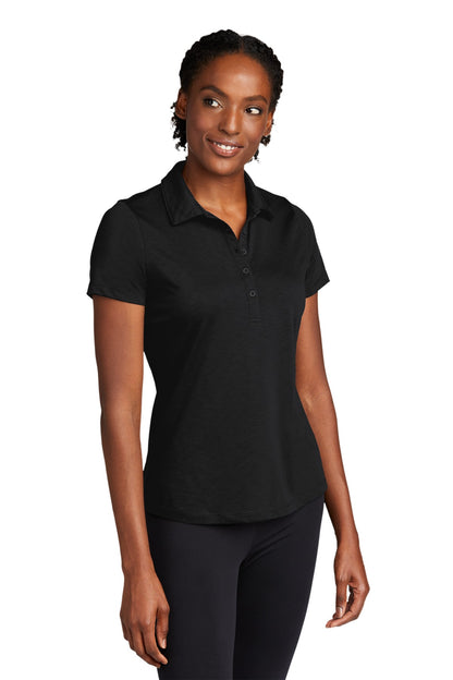 Black Sport-Tek Women's PosiCharge Strive Polo. LST530 plain