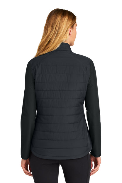 Black Sport-Tek Women's Teknical Hybrid Jacket LST940 plain