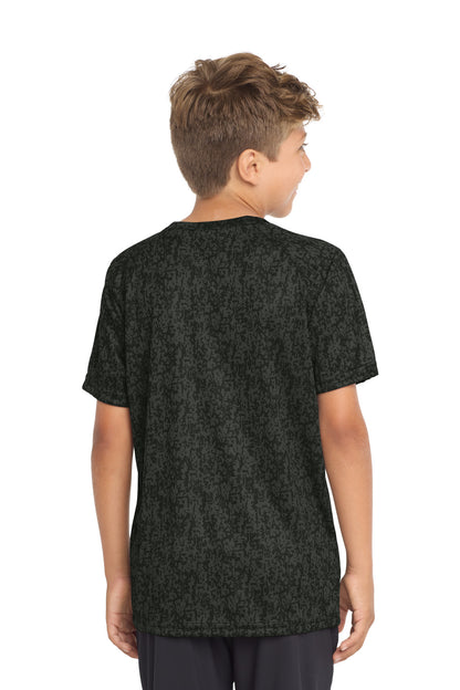 Black Sport-Tek Youth Digi Camo Tee. YST460 plain