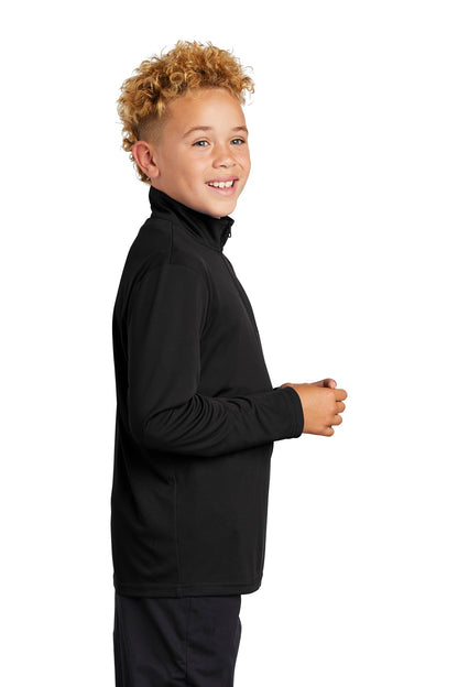 Black Sport-Tek Youth PosiCharge Competitor 1/4-Zip Pullover. YST357 plain