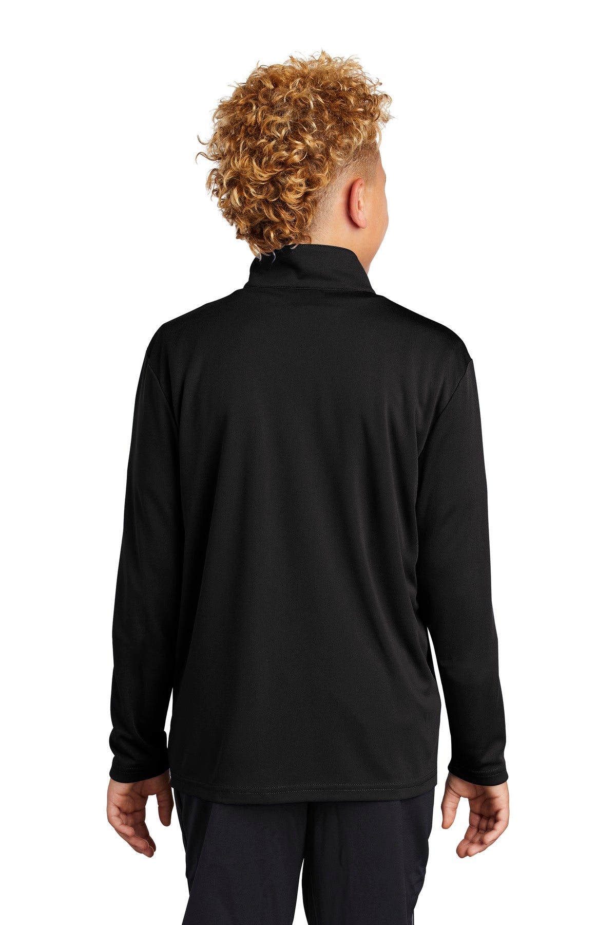 Black Sport-Tek Youth PosiCharge Competitor 1/4-Zip Pullover. YST357 plain