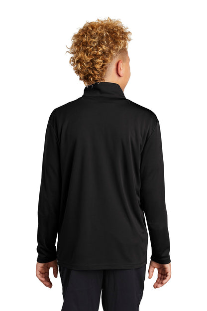 Black Sport-Tek Youth PosiCharge Competitor 1/4-Zip Pullover. YST357 plain