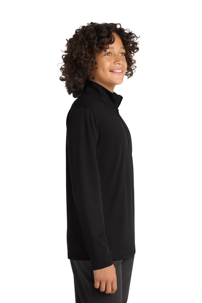 Black Sport-Tek Youth PosiCharge Competitor 1/4-Zip Pullover. YST357 plain