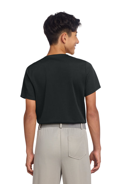Black Sport-Tek Youth PosiCharge Tough Mesh Full-Button Jersey YST220 plain