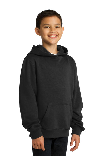 Black Sport-Tek Youth Pullover Hooded Sweatshirt. YST254 plain