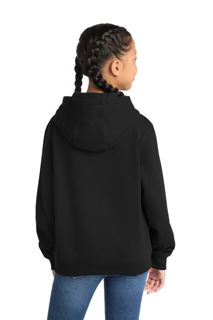 Black Sport-Tek Youth Pullover Hooded Sweatshirt. YST254 plain