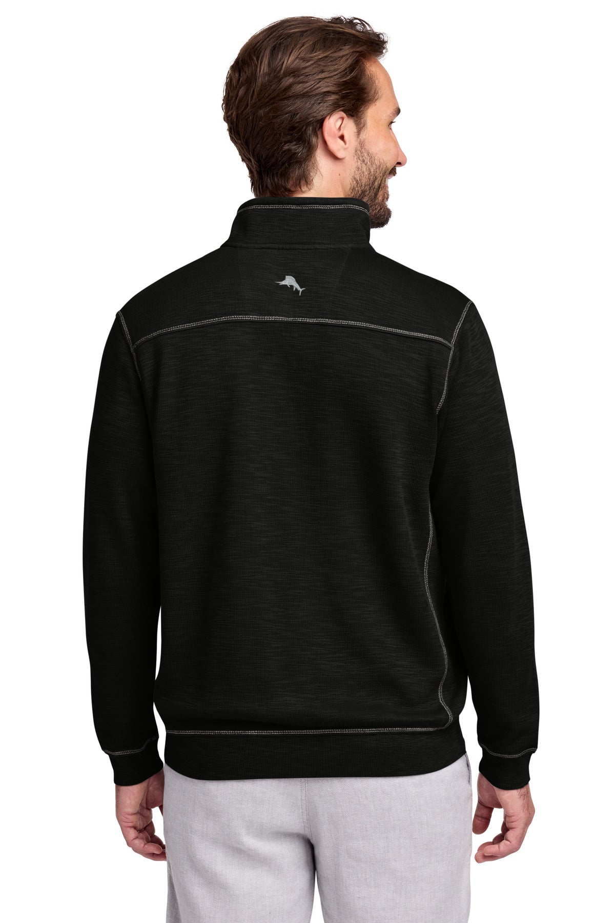 Black Tommy Bahama Tobago Bay 1/2-Zip ST226342TB plain