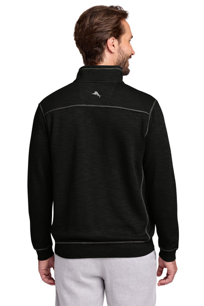 Black Tommy Bahama Tobago Bay 1/2-Zip ST226342TB plain