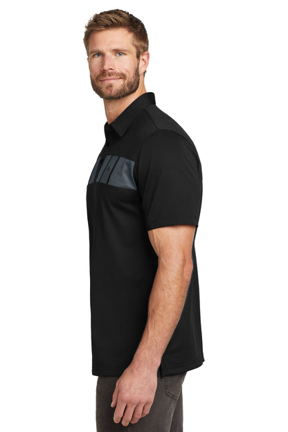 Black TravisMathew Cabana Chest Stripe Polo. TM1MU416 plain