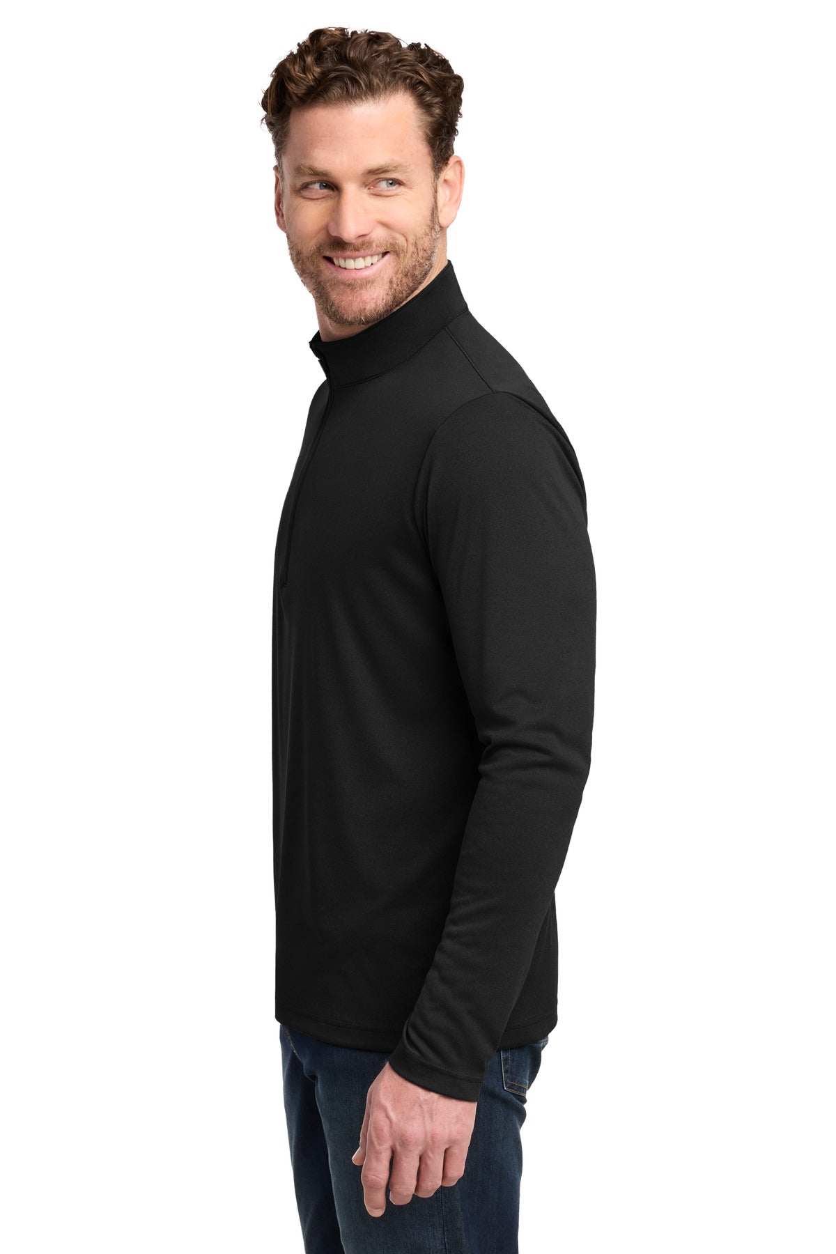 Black TravisMathew Coto Performance 1/4-Zip TM1MY397 plain