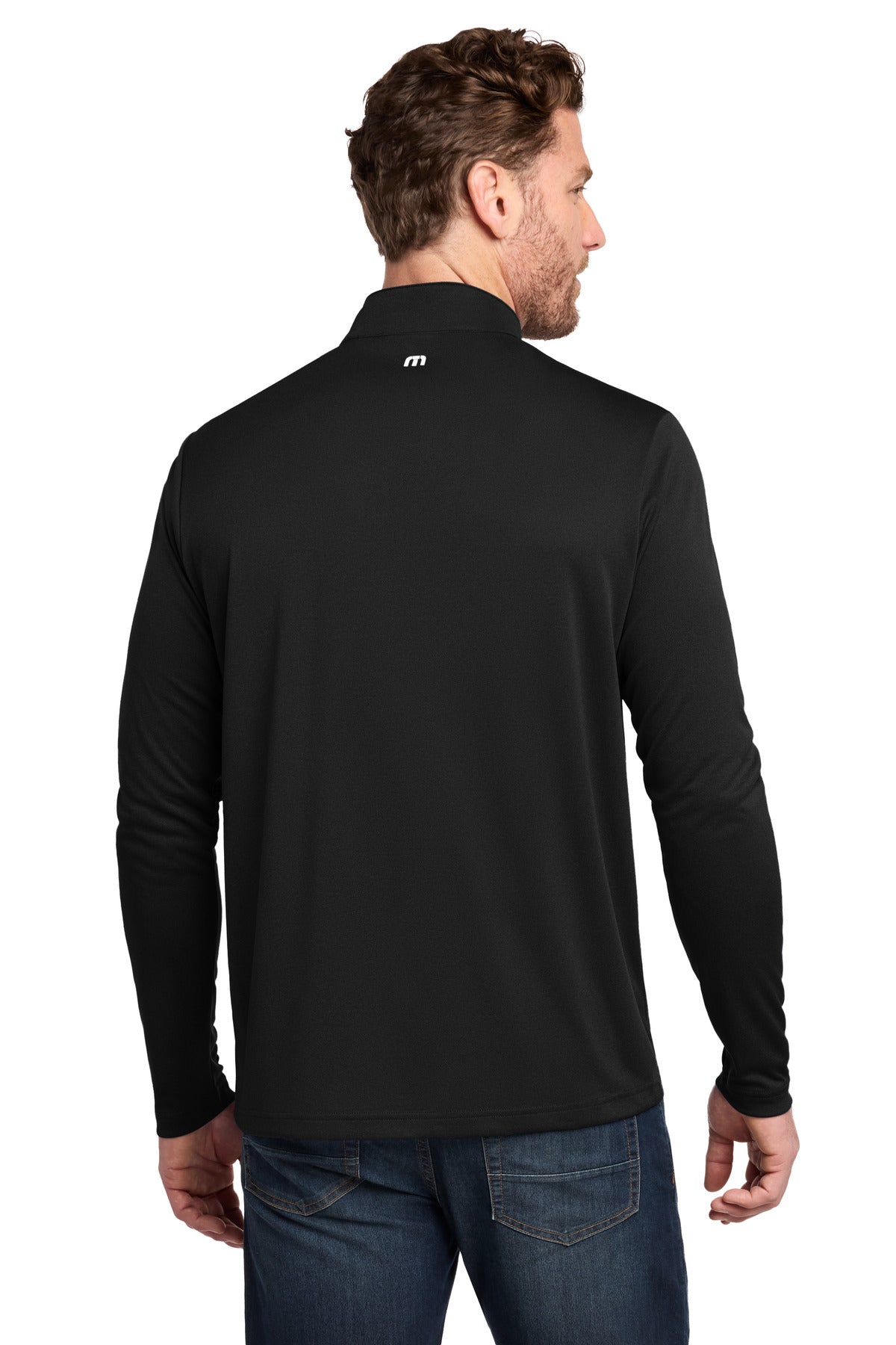Black TravisMathew Coto Performance 1/4-Zip TM1MY397 plain
