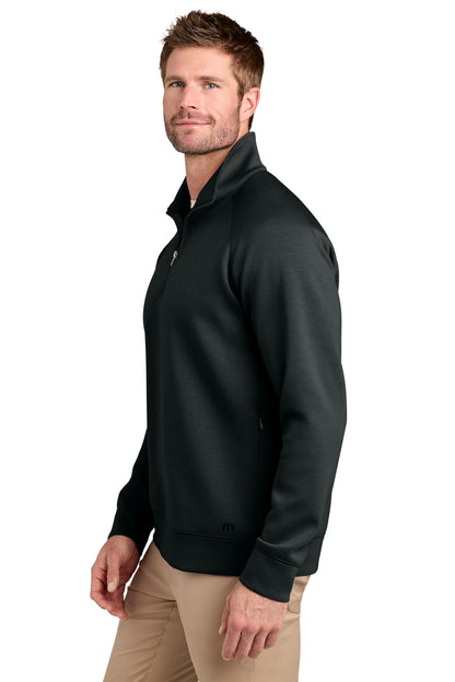 Black TravisMathew Momentum Shift 1/4-Zip TMA42408 plain