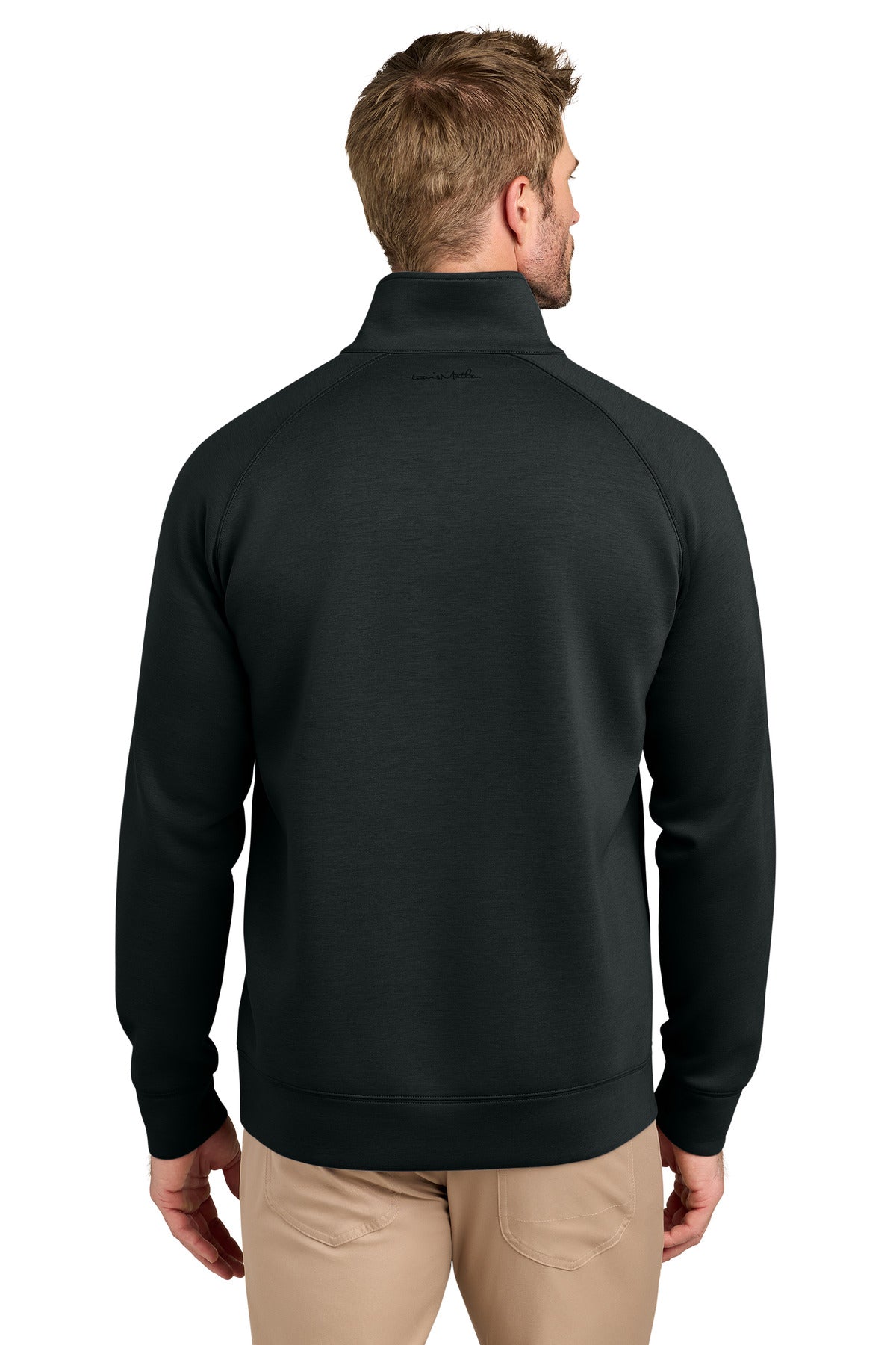 Black TravisMathew Momentum Shift 1/4-Zip TMA42408 plain