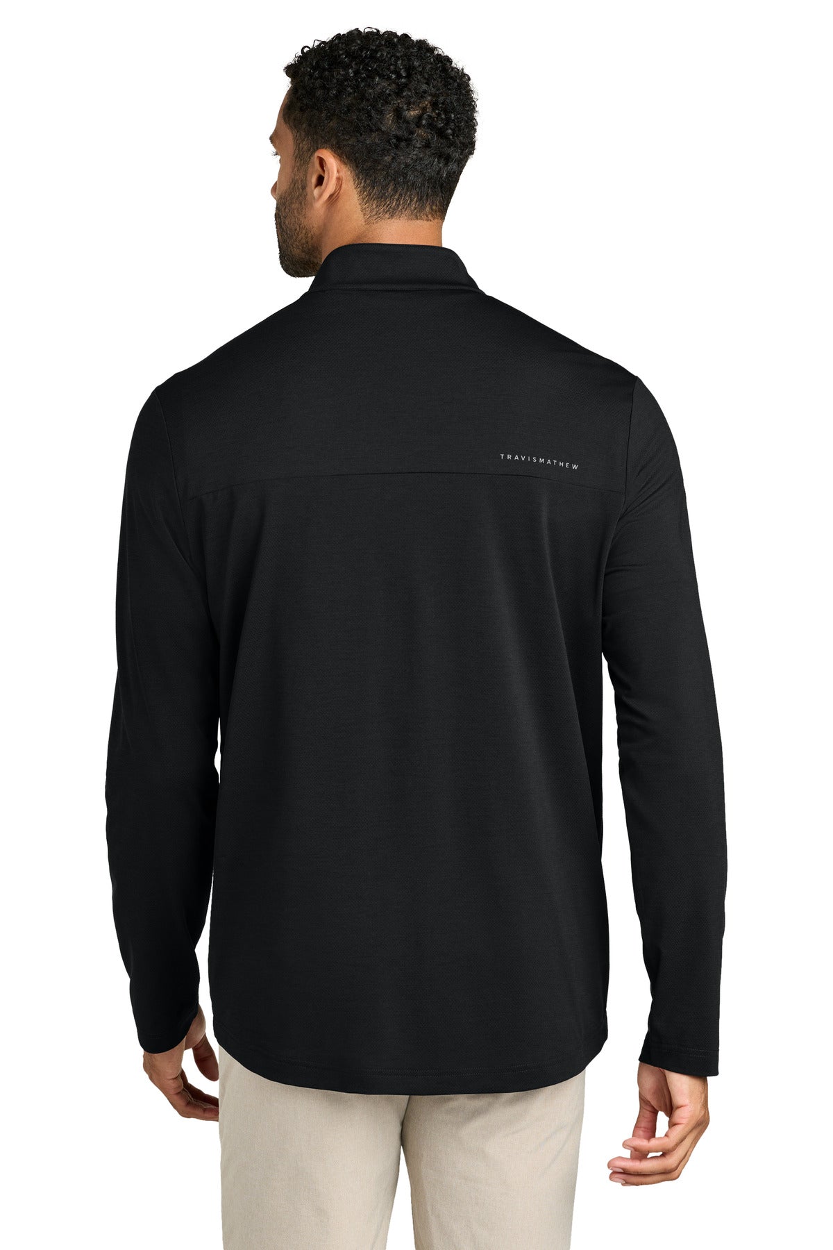 Black TravisMathew Onward 1/4-Zip TMA42775 plain