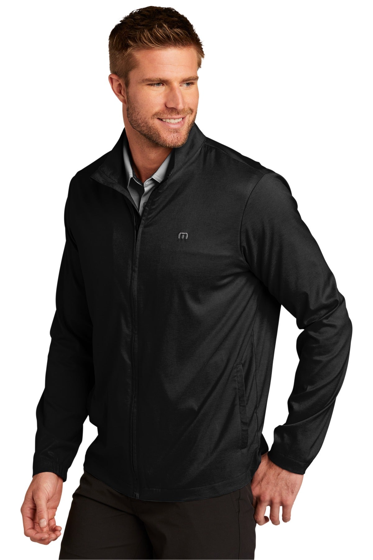 Black TravisMathew Surfside Full-Zip Jacket. TM1MU422 plain