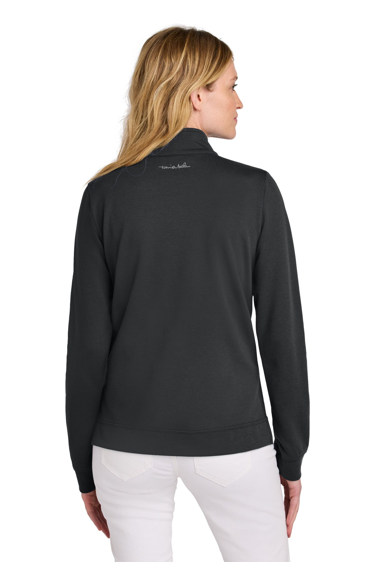 Black TravisMathew Women's Coveside 1/2-Zip TM1LD007 plain