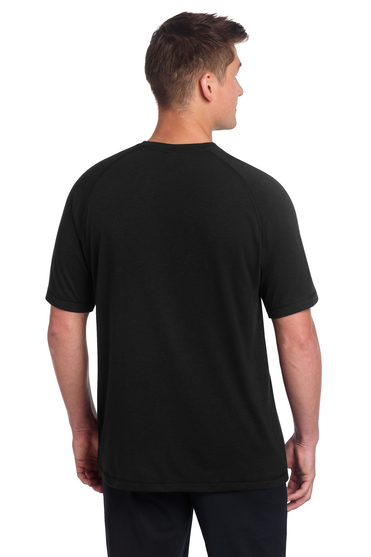 Black Triad So Sport-Tek PosiCharge Tri-Blend Wicking Raglan Tee. ST400 plain