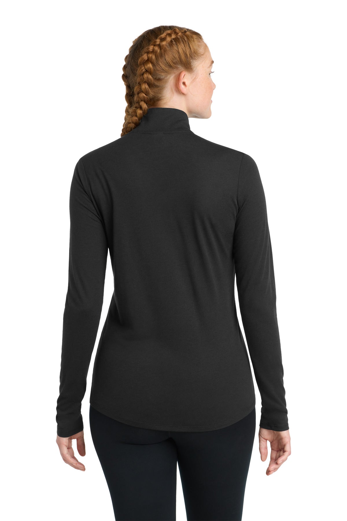 Black Triad So Sport-Tek Women's PosiCharge Tri-Blend Wicking 1/4-Zip Pullover. LST407 plain
