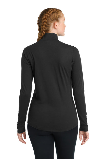 Black Triad So Sport-Tek Women's PosiCharge Tri-Blend Wicking 1/4-Zip Pullover. LST407 plain