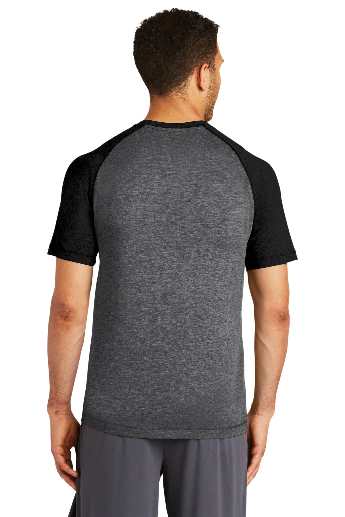 Black TS/DGH Sport-Tek PosiCharge Tri-Blend Wicking Raglan Tee. ST400 plain