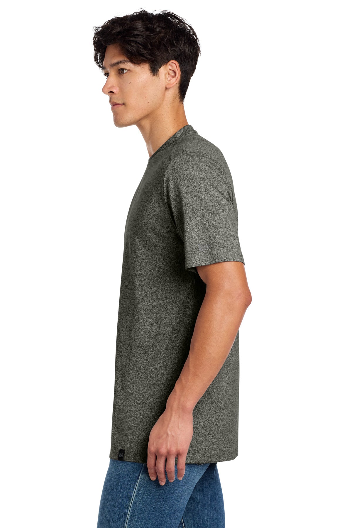 Black Twist New Era Heritage Blend Crew Tee. NEA100 plain