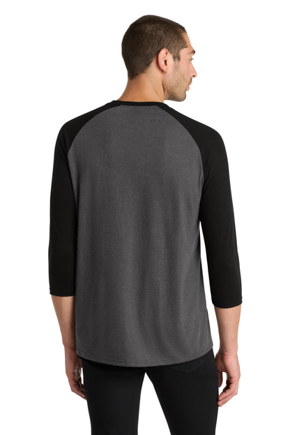 Black/Black Fr District Perfect Tri 3/4-Sleeve Raglan. DM136 plain