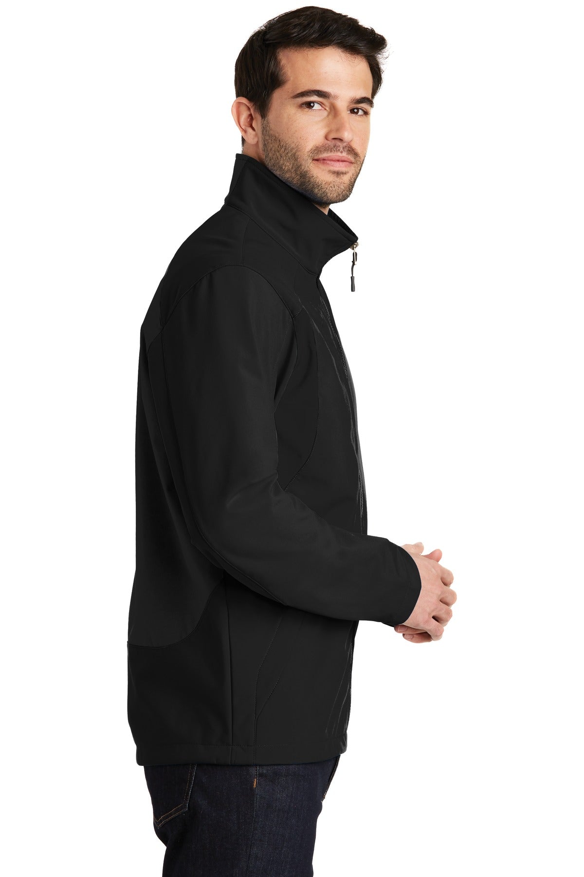 Black/Black Port Authority Back-Block Soft Shell Jacket. J336 plain