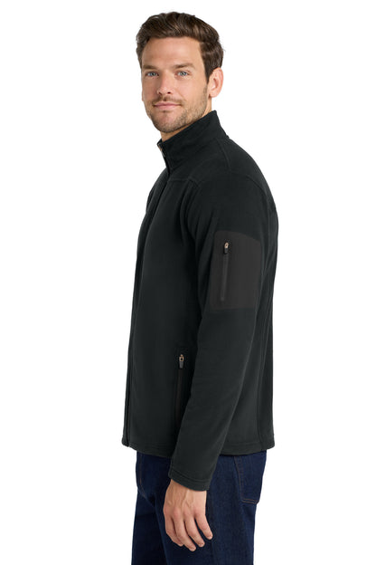 Black/Black Port Authority Summit Fleece Full-Zip Jacket. F233