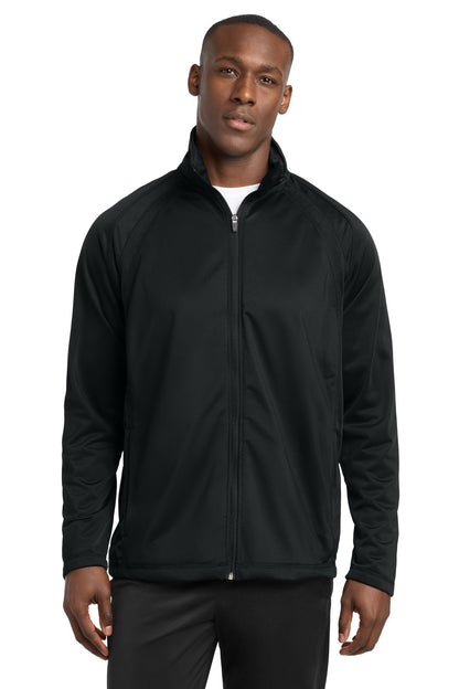 Black/Black Sport-Tek Tricot Track Jacket. JST90 plain