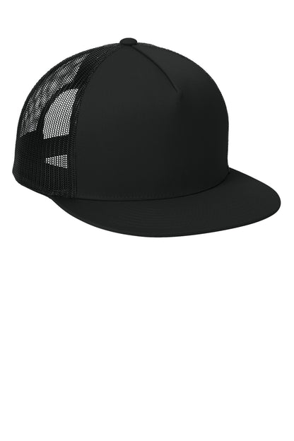 Black/Black Sport-Tek YP Classics 5-Panel Classic Trucker Mesh Back Cap. STC38