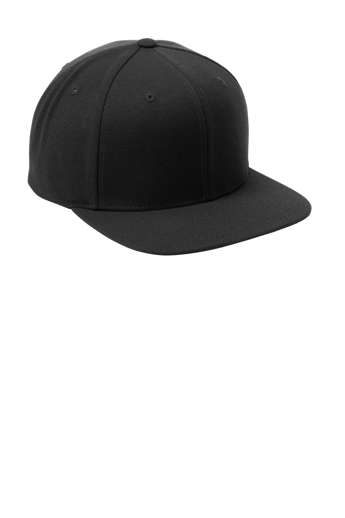 Black/Black Sport-Tek YP Classics Flat Bill Snapback Cap. STC19 plain