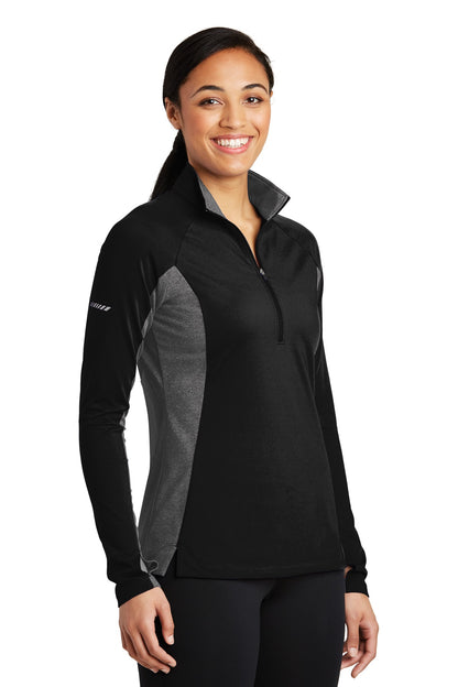 Black/Ch Gy He Sport-Tek Women's Sport-Wick Stretch Contrast 1/4-Zip Pullover. LST854 plain